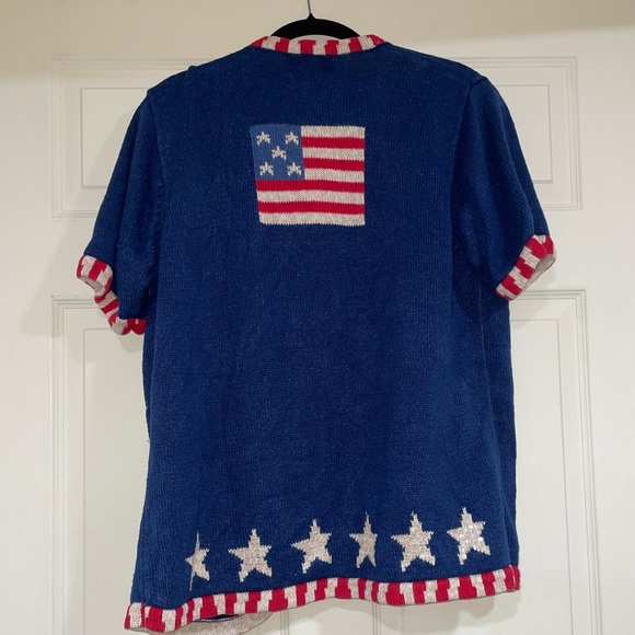 Women’s Vintage The Quacker Factory Patriotic Cardigan Sweater - Picture 8 of 11